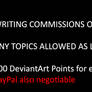Opening Writing Commissions
