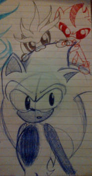 Chibi sonic shadow and silver ^w^