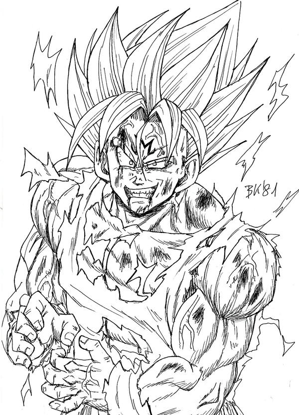 Majin Goku lineart by BK 81 on DeviantArt Majin Goku lineart by BK 81 on DeviantArt