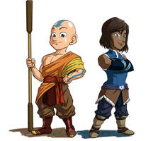 Korra Aang chibi