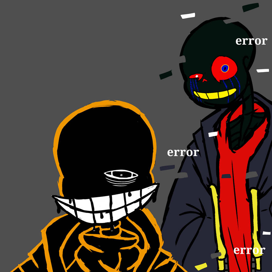 A drawing of wiki sans and error sans by zombiejb1 on DeviantArt