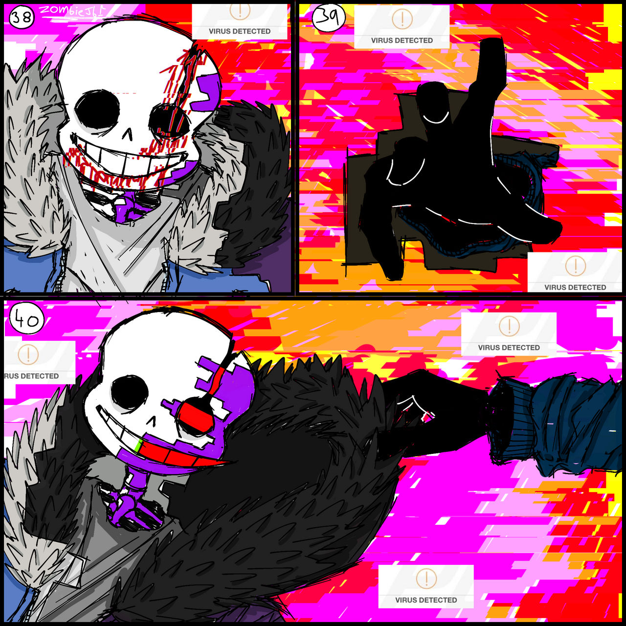 My sans au's chapter 1 part 9 / broken code by zombiejb1 on DeviantArt