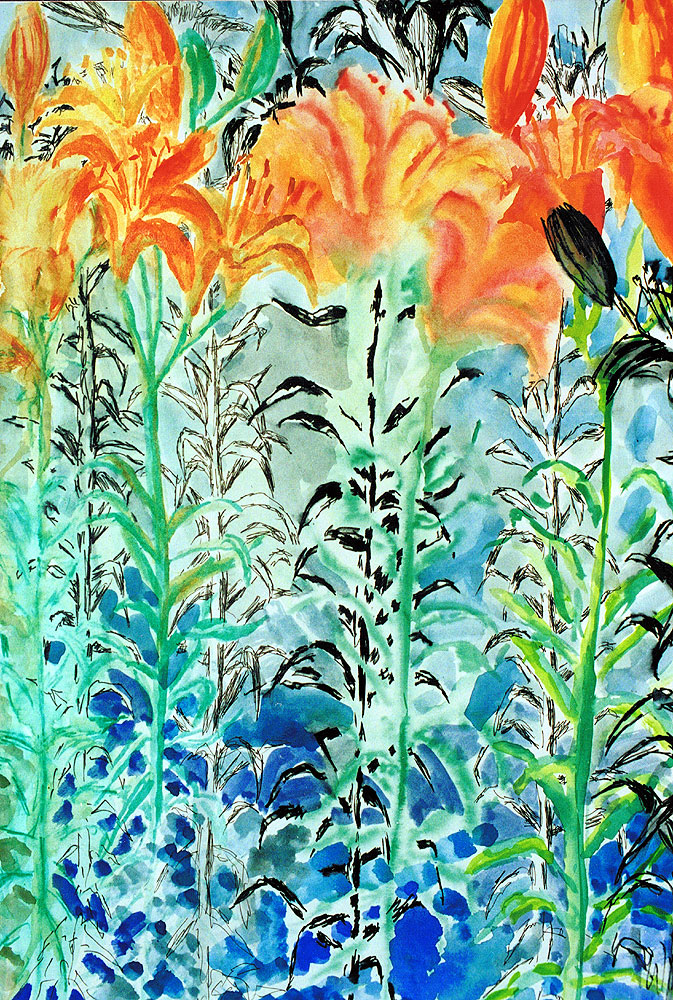 watercolor lili flowers painting lilis flower art