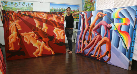 large colorful gay paintings big size artworks