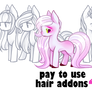 Hair addons 4 base for pony by BaseAdopts - p2u