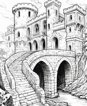 Fairytale castles Coloring Pages in Premium Qualit