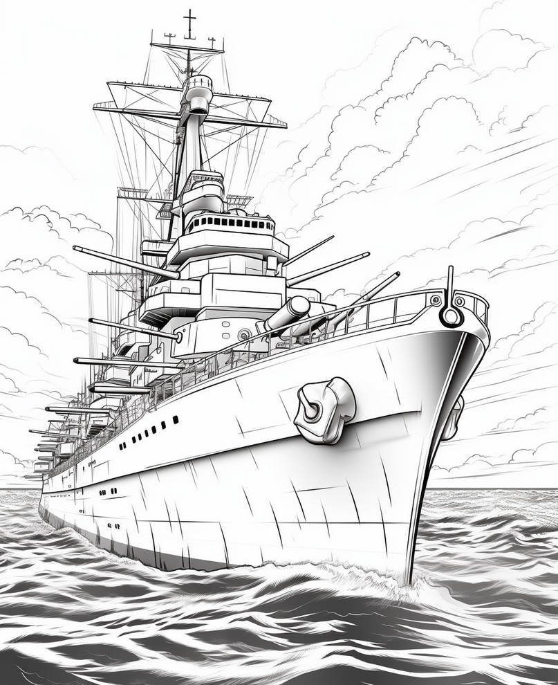 Warships Coloring Pages in Premium Quality by ColoringBooksArt on ...
