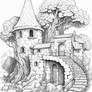 Antique houses Coloring Pages in Premium Quality