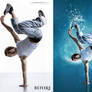 blue break dance before after