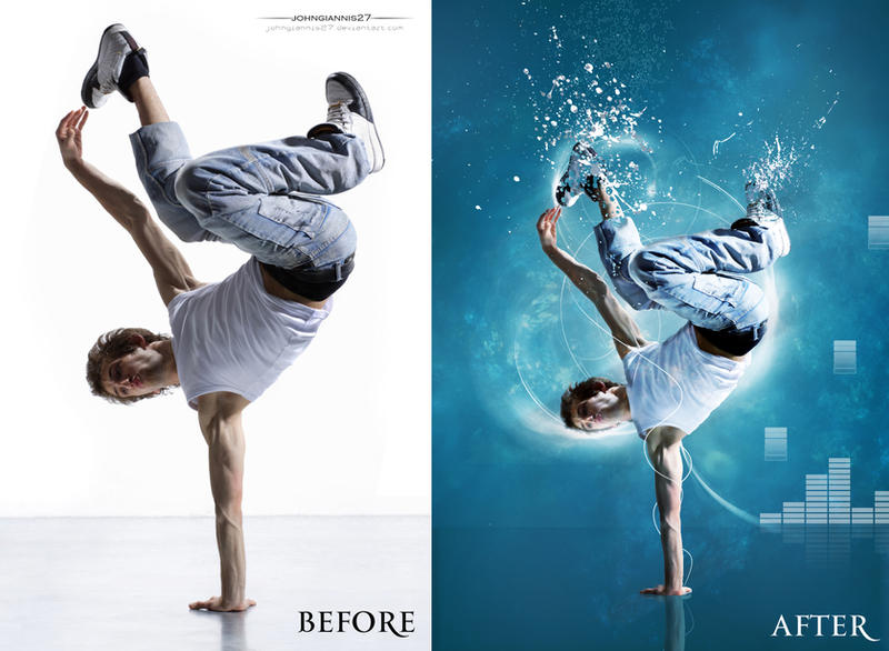 blue break dance before after