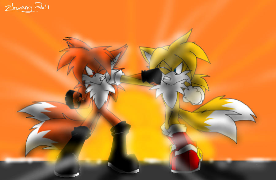 Tails Rival dark tails Vs Tails contest by zhenghwang on DeviantArt