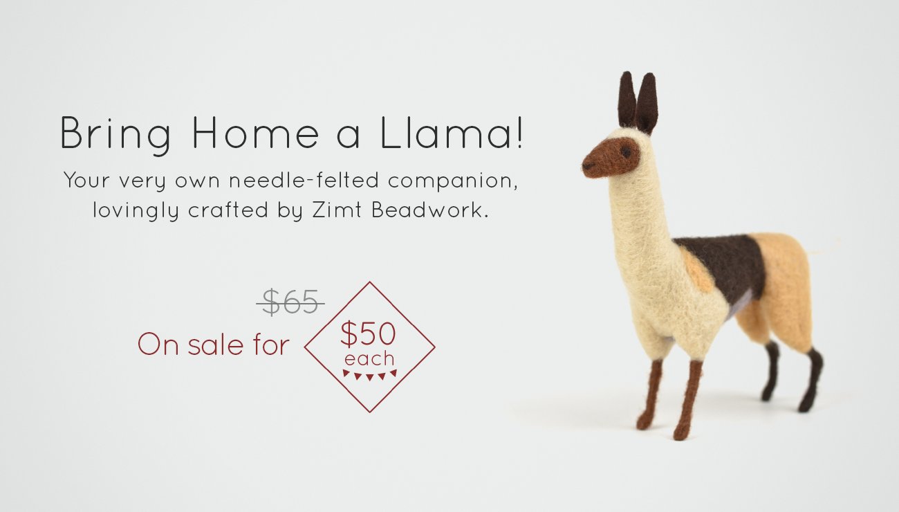 100 Needle Felted LLAMAS