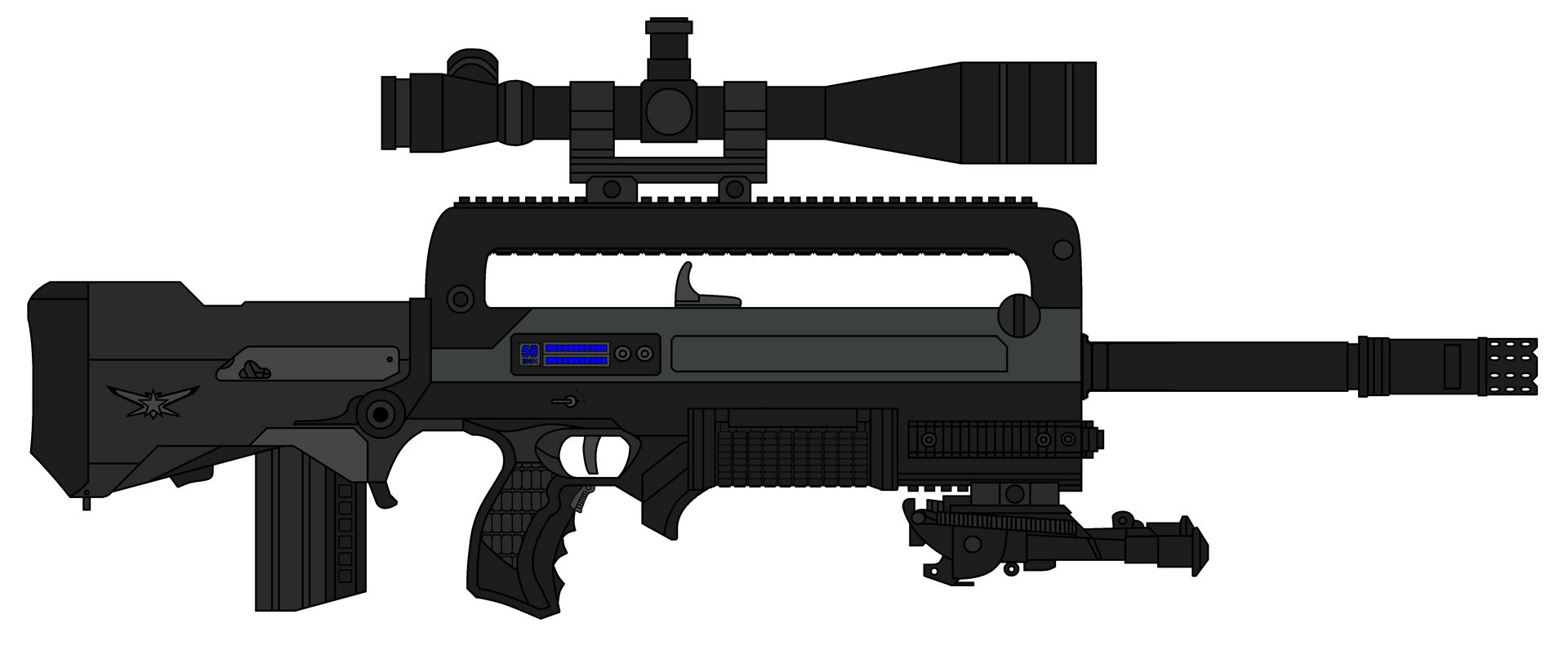 Tech Rifles Deviantart NR57 Cobra Pulse Rifle DMR by ShawnPleil on DeviantArt