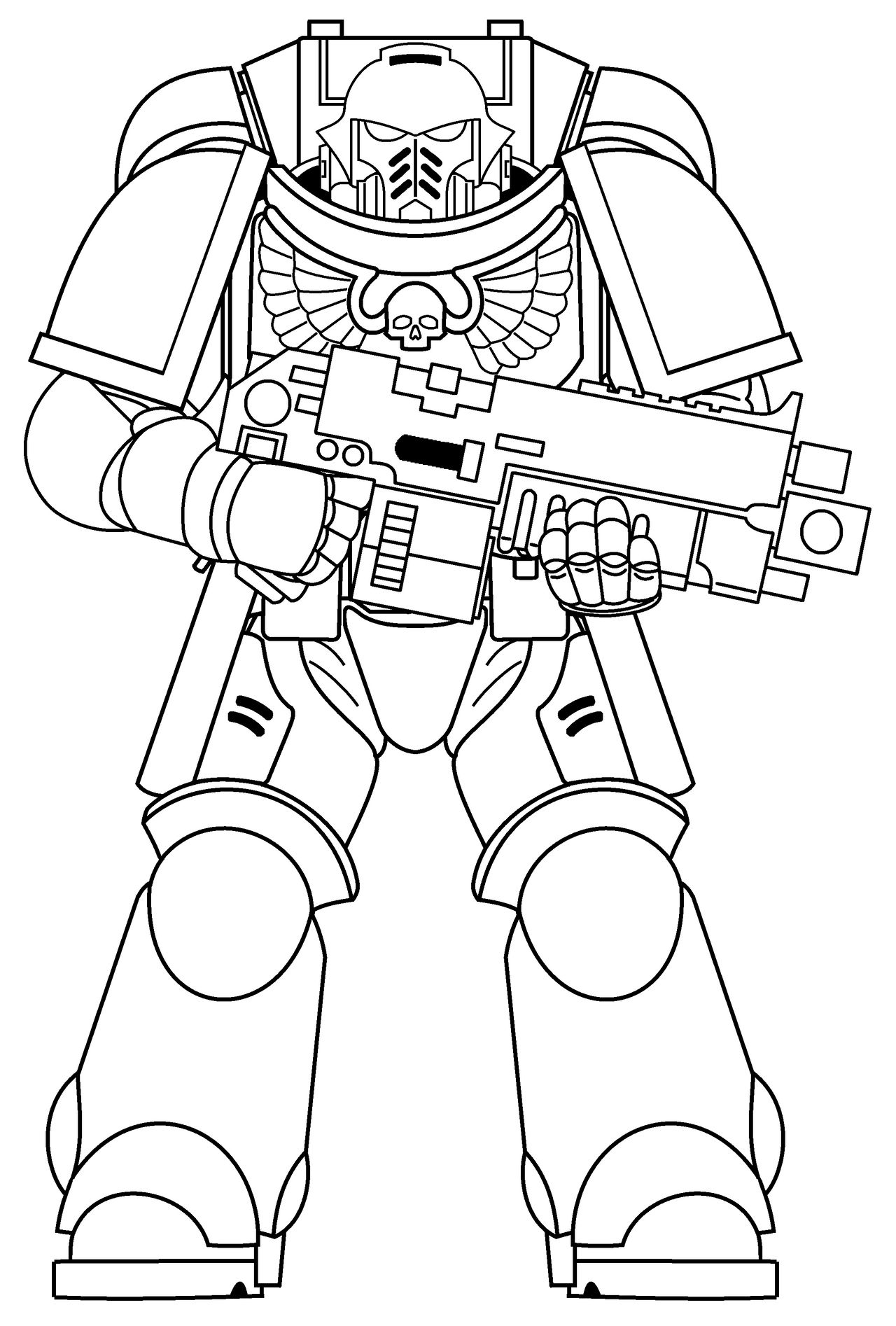 Primaris Space Marine Bolter Template by ShawnPleil on DeviantArt