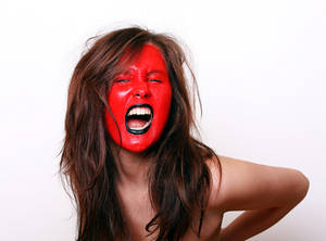 .red face.