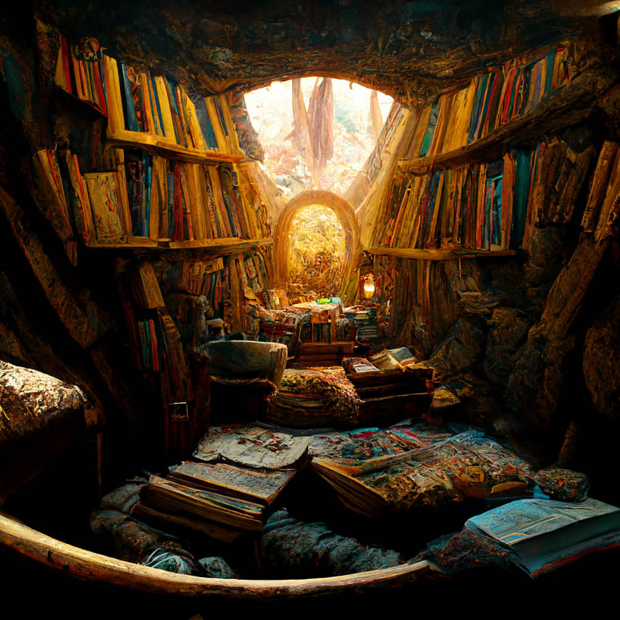 Hobbit hole library room by NostalgicAmbienceArt on DeviantArt