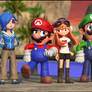 Tari, Mario, Meggy and Luigi  hanging out 