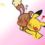 PokeToons- Pikachu x Buneary cuddle
