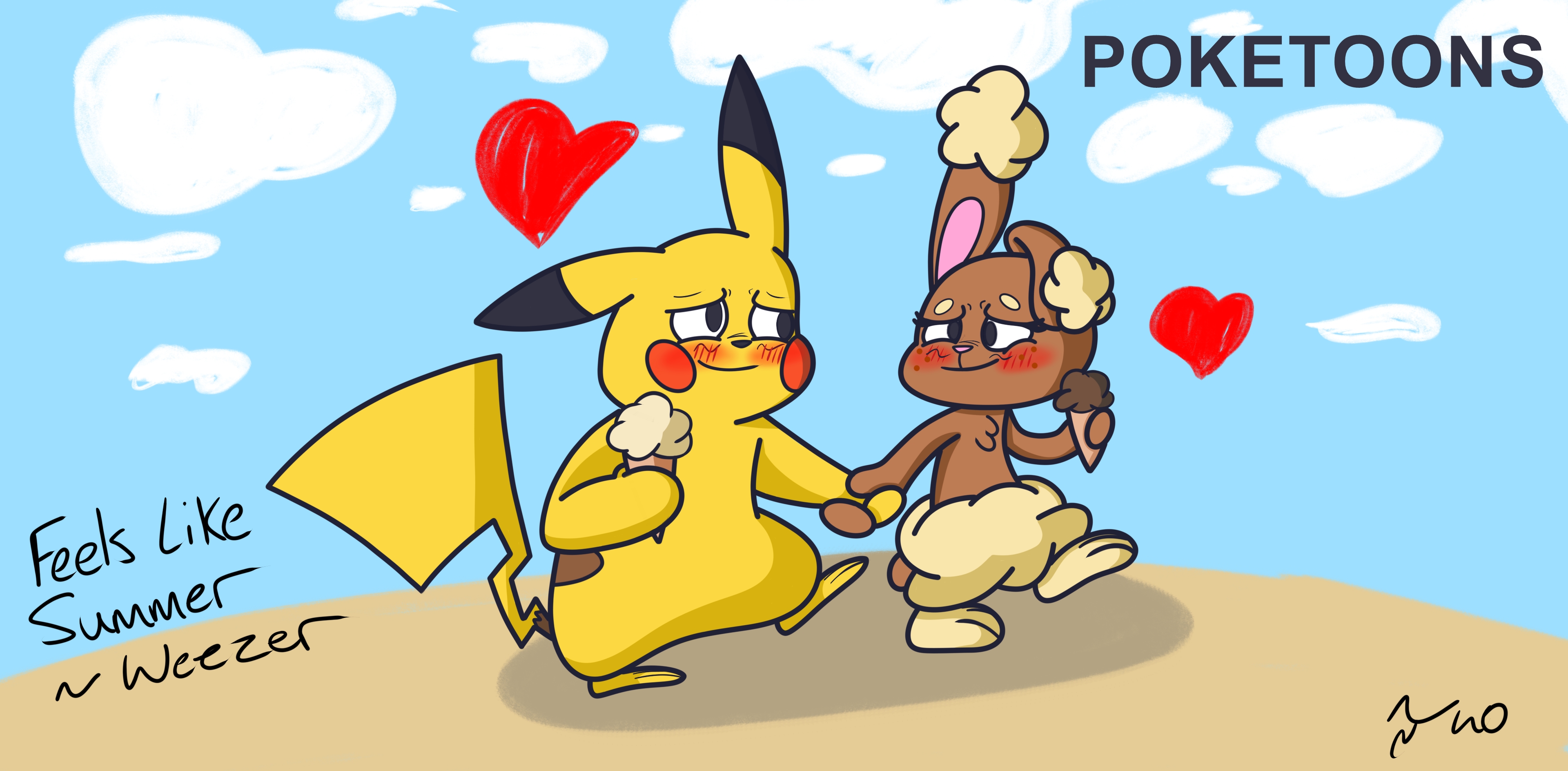 Pikachu and Buneary's Ice Cream Date- PokeToons