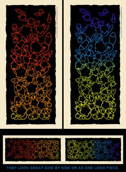 Rainbow Foxes Screen Prints