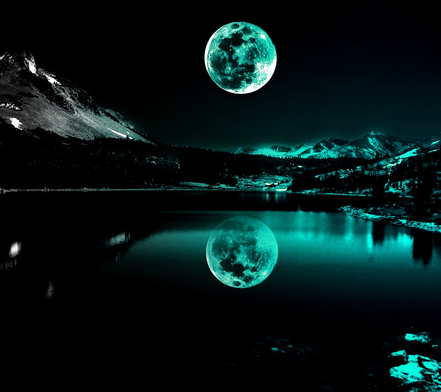 Turquoise Moonlight-wallpaper-10939280