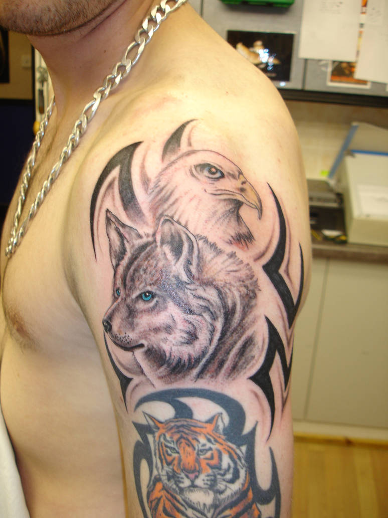 Wolf and Eagle by Paultattoo on DeviantArt