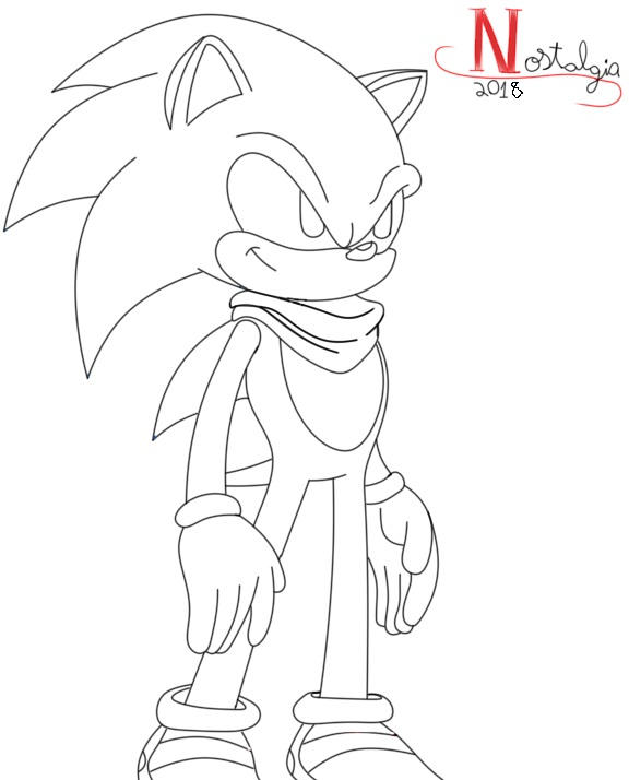 Sonic non colored by SrNostalgia on DeviantArt