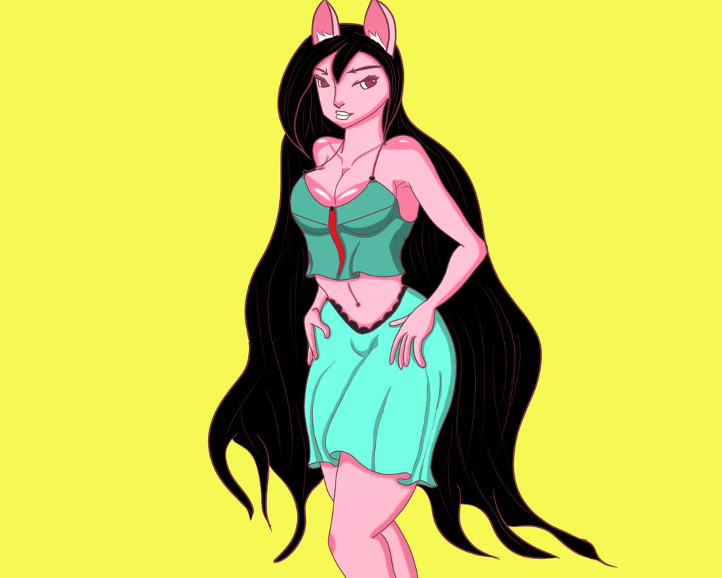 Colored Bunny Female Lineart