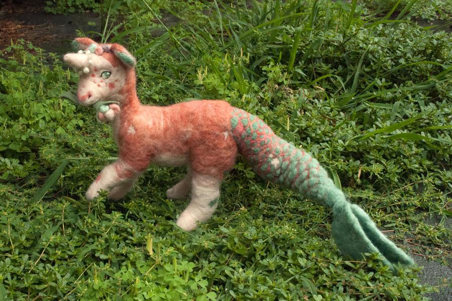 Felt Plush Dragon - Pearl