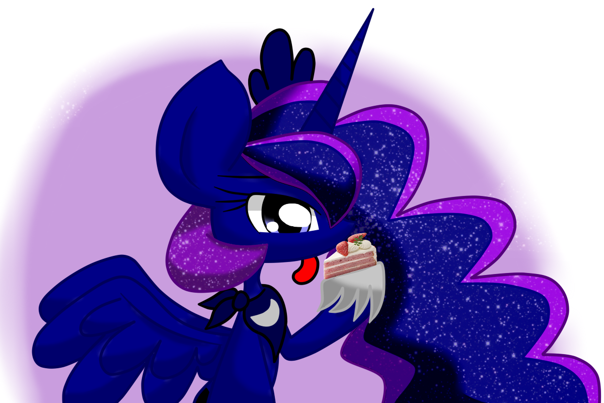 Luna eats cake