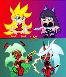 Panty and Stocking vs Demon sisters