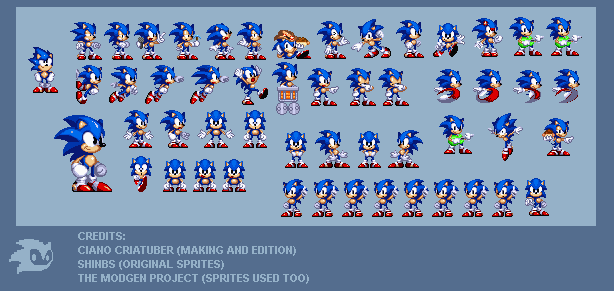 Sonic Modgen Original and Fixed Sprites Sheet by SonicFanSheet on DeviantArt