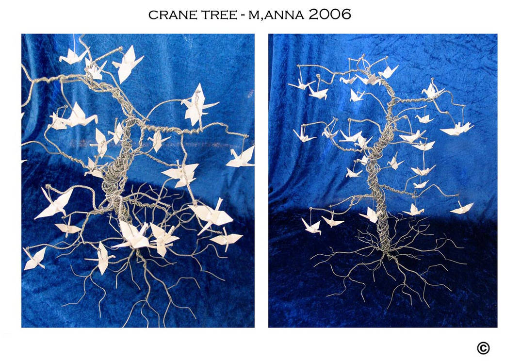 Metal Tree with Cranes by MannaOri