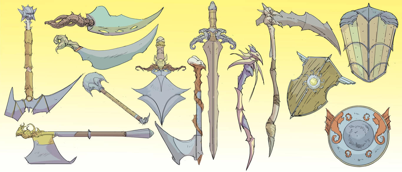 Fantasy weapons by ConceptMike on DeviantArt
