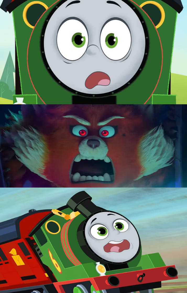 AEG Percy scared by Red Panda Ming by seanchow806 on DeviantArt