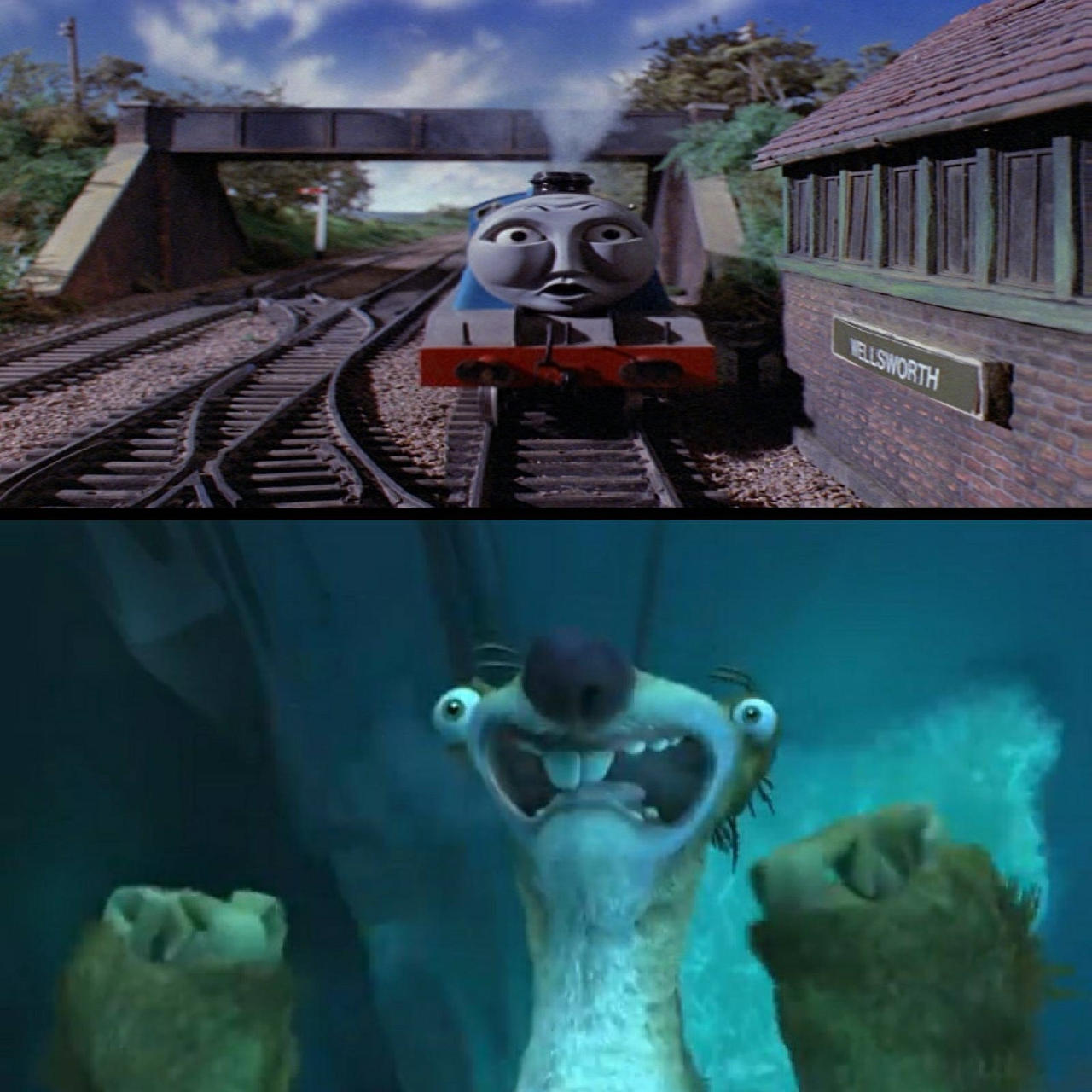 Scared Gordon Sid Scared of Gordon crashing into him by seanchow806 on DeviantArt