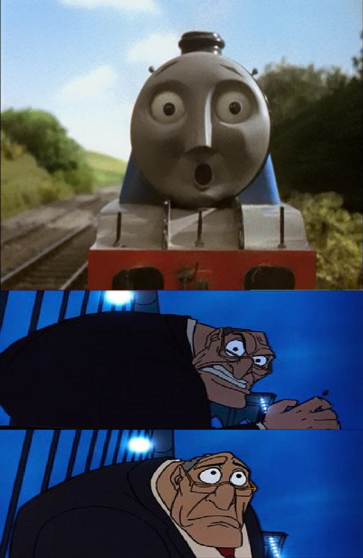 Scared Gordon Gordon is about to crash into Bill Sykes by seanchow806 on DeviantArt