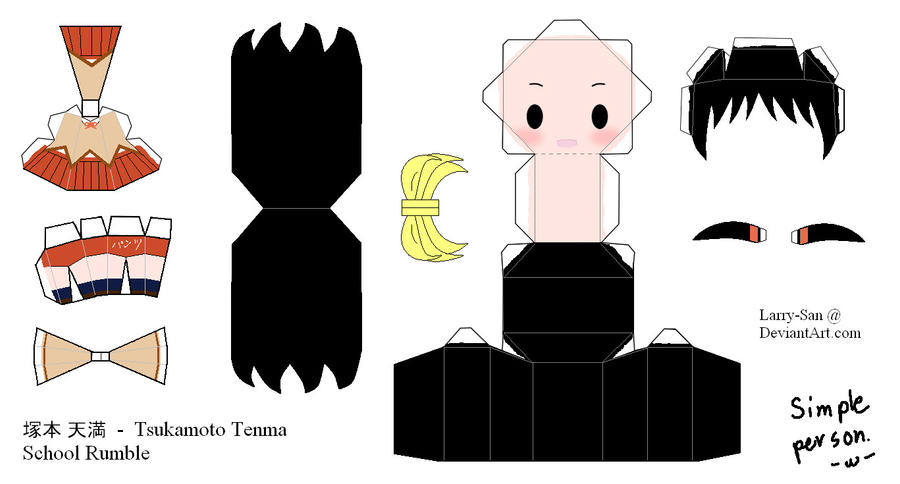 School Rumble Papercraft - Tenma by Larry-San on DeviantArt
