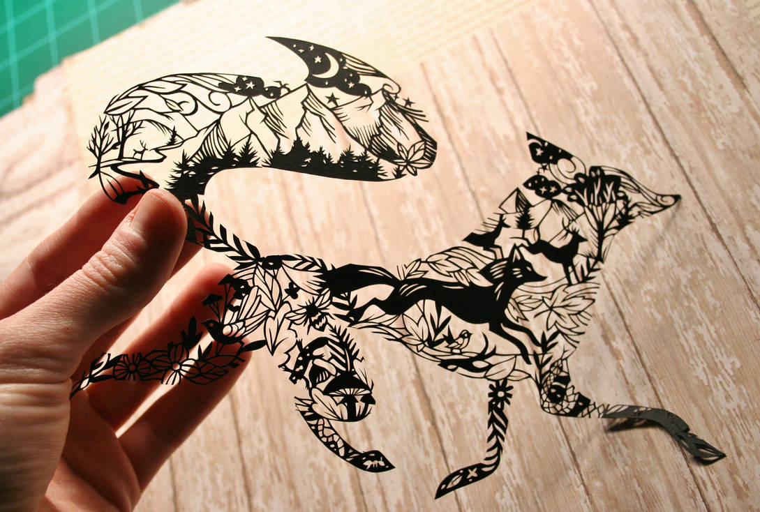 Fox PAPER CUTTING by Snowboardleopard