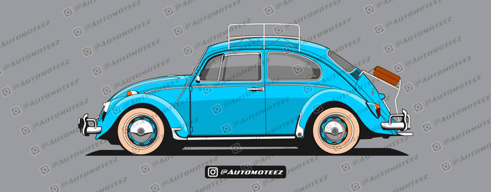 Classic Blue VW Beetle - Travel Ready