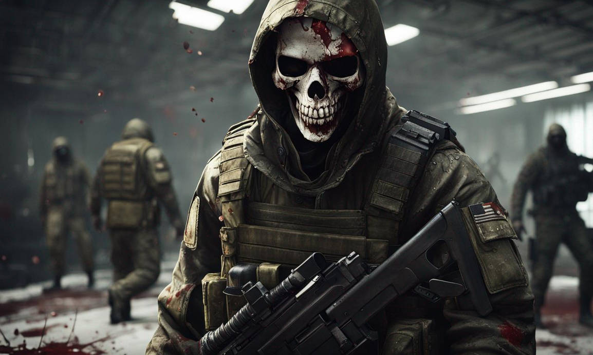 Escape From Tarkov Soldier With A Skull Mask And C