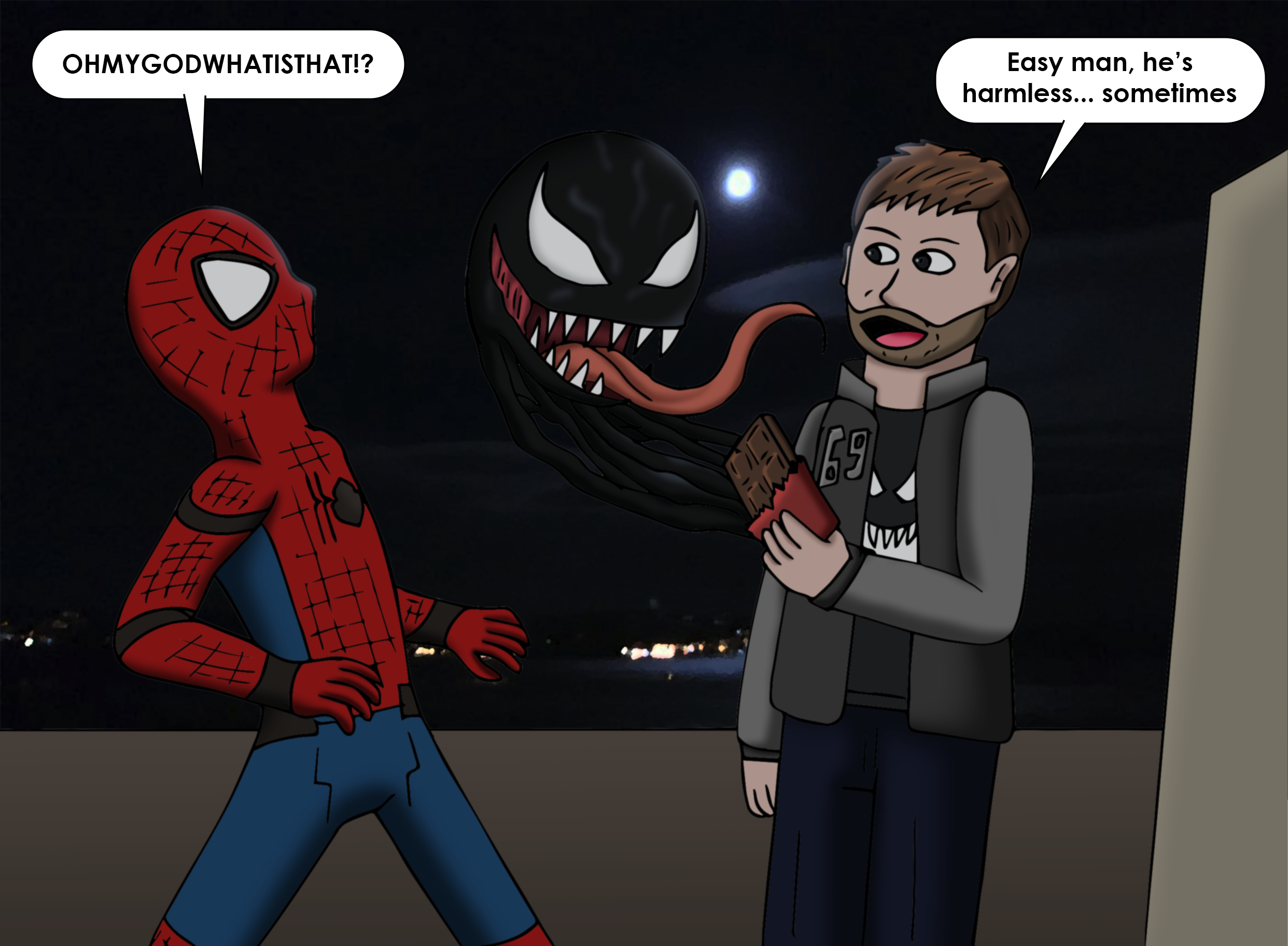 Spiderman meets Eddie Brock and Venom by HottubUSA on DeviantArt