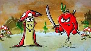 Vampire Mushroom VS Barbarian Radish