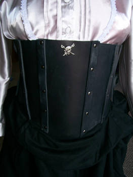 Black Leather Corset Front