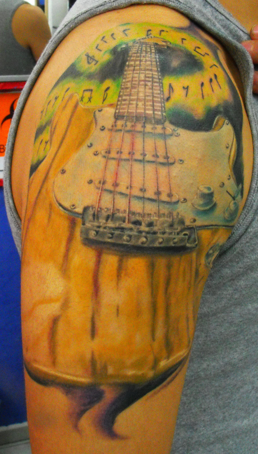 Fender stratocaster guitar tattoo by ODIETATTOO on DeviantArt