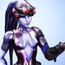 Widowmaker holding a Black widow