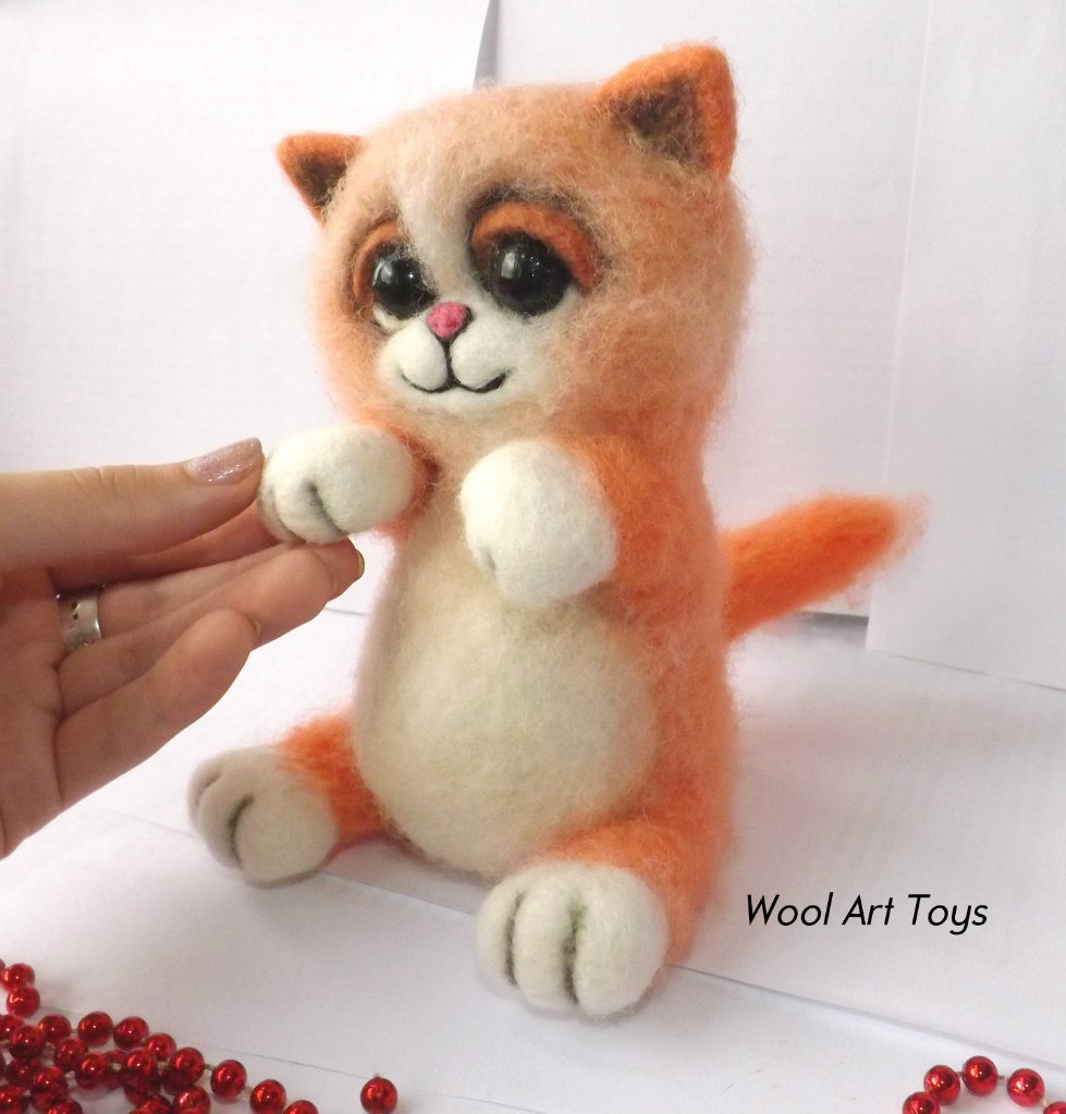 Needle felted ginger cat