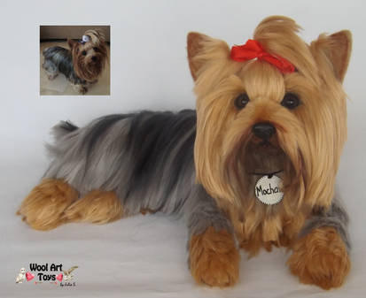 Mochan Yorksire Terrier Needle felted sculpture