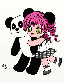 Evie and her panda