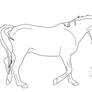 Trotting Horse Lineart